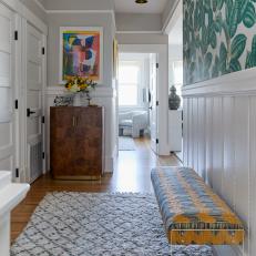 Contemporary Hallway with Bench Seating