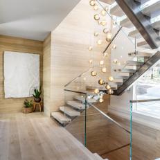 Modern Stairwell With Clear Railing