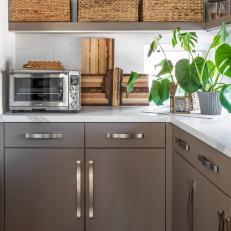 Neutral Transitional Kitchen With Baskets
