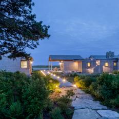 Waterfront Home With Lighted Walkway