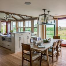 Neutral Country Open Plan Kitchen and Dining Area