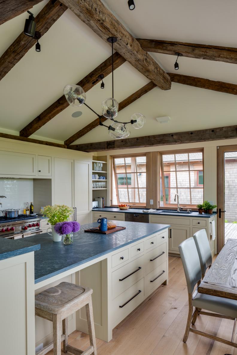 Country Kitchen With Gray Countertops