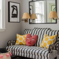 Multicolored Sitting Area With Heart Pillow
