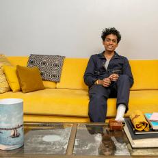 Rajiv Surendra Sitting in His NYC Apartment