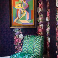 Eclectic Green Chair and Abstract Painting