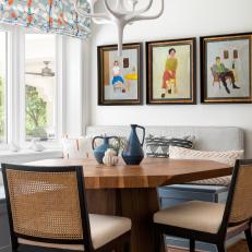 Contemporary Dining Area With Gray Pitcher