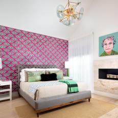 Eclectic Bedroom With Vibrant Art