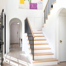 Modern Staircase With Black Railing