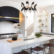 Transitional Black and Gold Kitchen