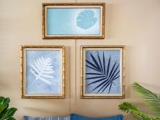 Need art — on a budget? We got you! Turn fresh or faux monstera, palm or fern leaves into textural fabric art with our handy-dandy trick for turning leftover chalk paint into DIY spray paint.