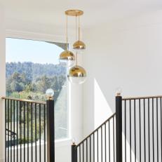Modern Staircase With Artistic Pendant Lights
