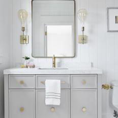Contemporary Gray and White Guest Bath