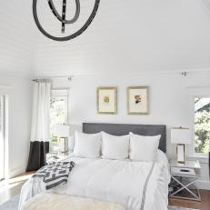 Calming Contemporary Bedroom With Vaulted Ceiling