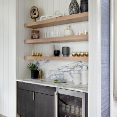 White Contemporary Bar With Shiplap