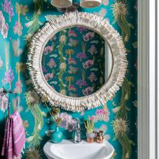 Colorful Powder Room Features Playful Details