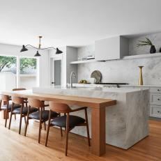 Contemporary Gray Kitchen Features Midcentury Modern Details