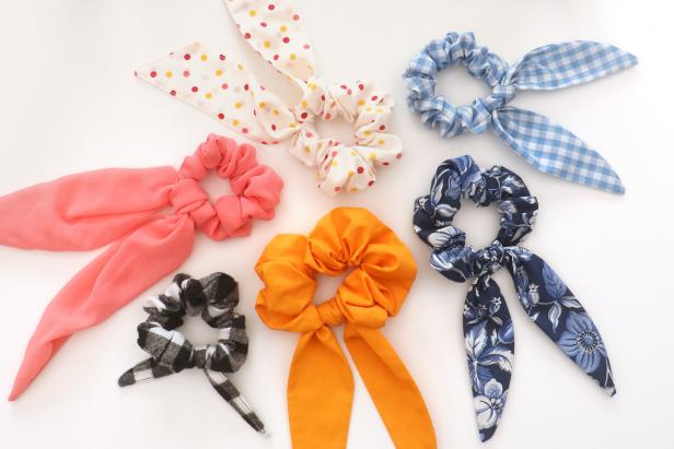 Since the scarves aren’t sewn on, you can remove them if you want to wear the scrunchies on their own!