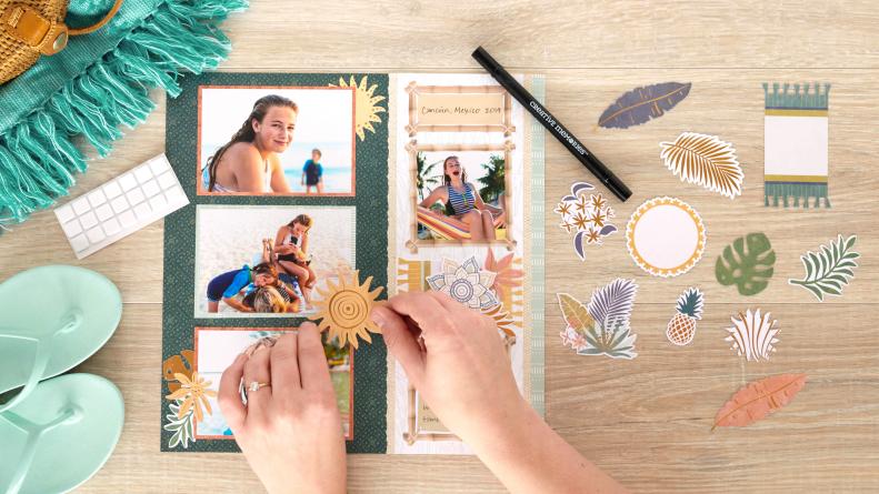 Using Photos Stickers And Other Elements To Create Scrapbook Pages