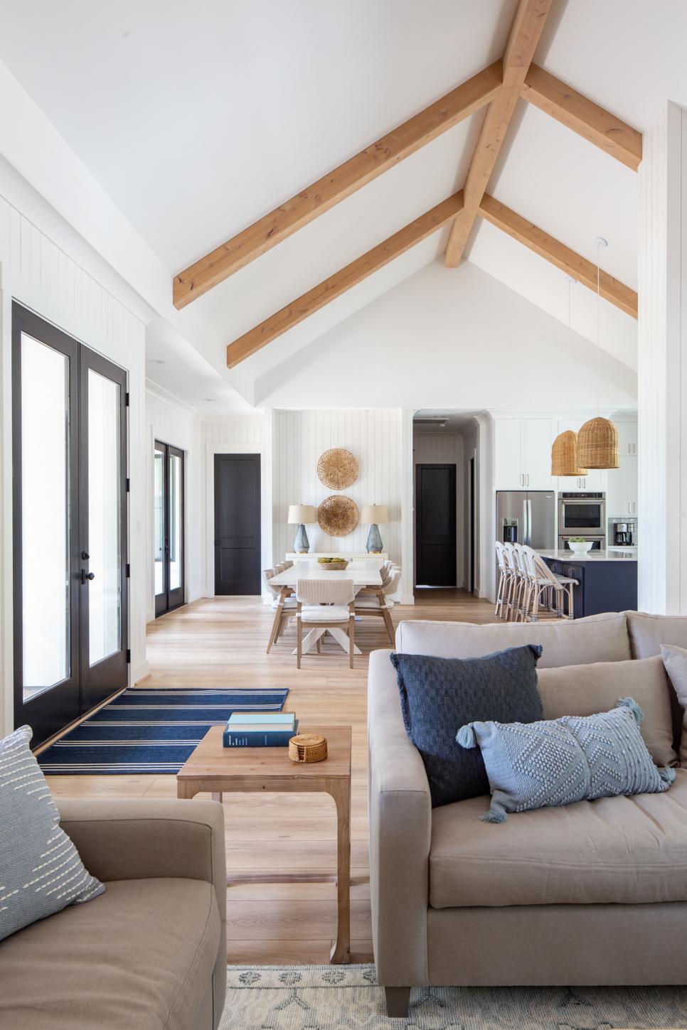 Coastal Great Room With Tan Sofa HGTV