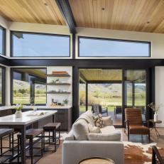 Contemporary Living Space Features Large Windows