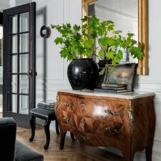 Black and Brass Hallway Decor
