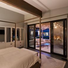 Contemporary Neutral Bedroom With Canopy Bed