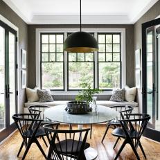 Transitional Black and White Breakfast Nook