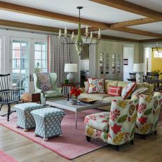 Country Meets Transitional Living Room