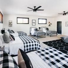 Black and White Rustic Big Bedroom
