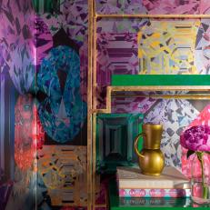 Gemstone Wallpaper in Purple Bedroom