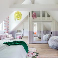 Kids' Bedroom With Pale Purple Accents