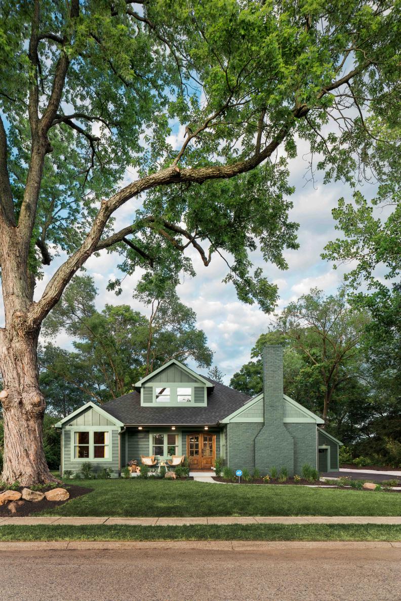 From the street view, the prefinished siding on the home adds color, dimension, and texture, giving this Indianapolis home an exciting new curb appeal.