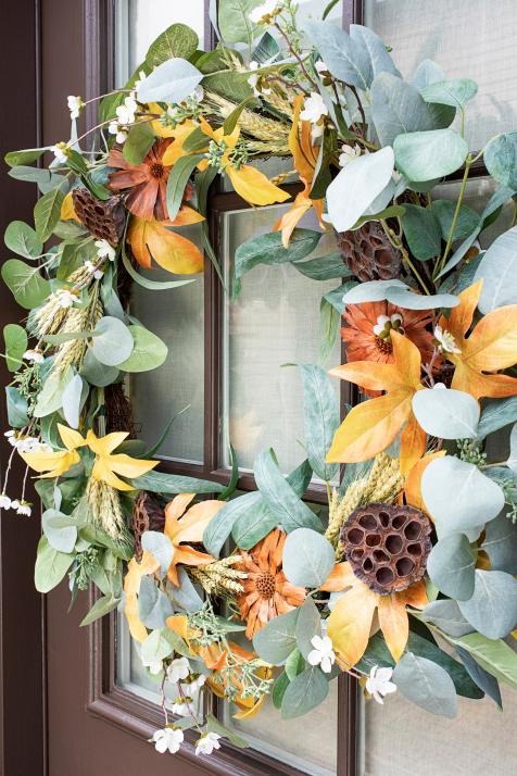 Updating a Fall Wreath Using Floral Picks - The Everyday Home