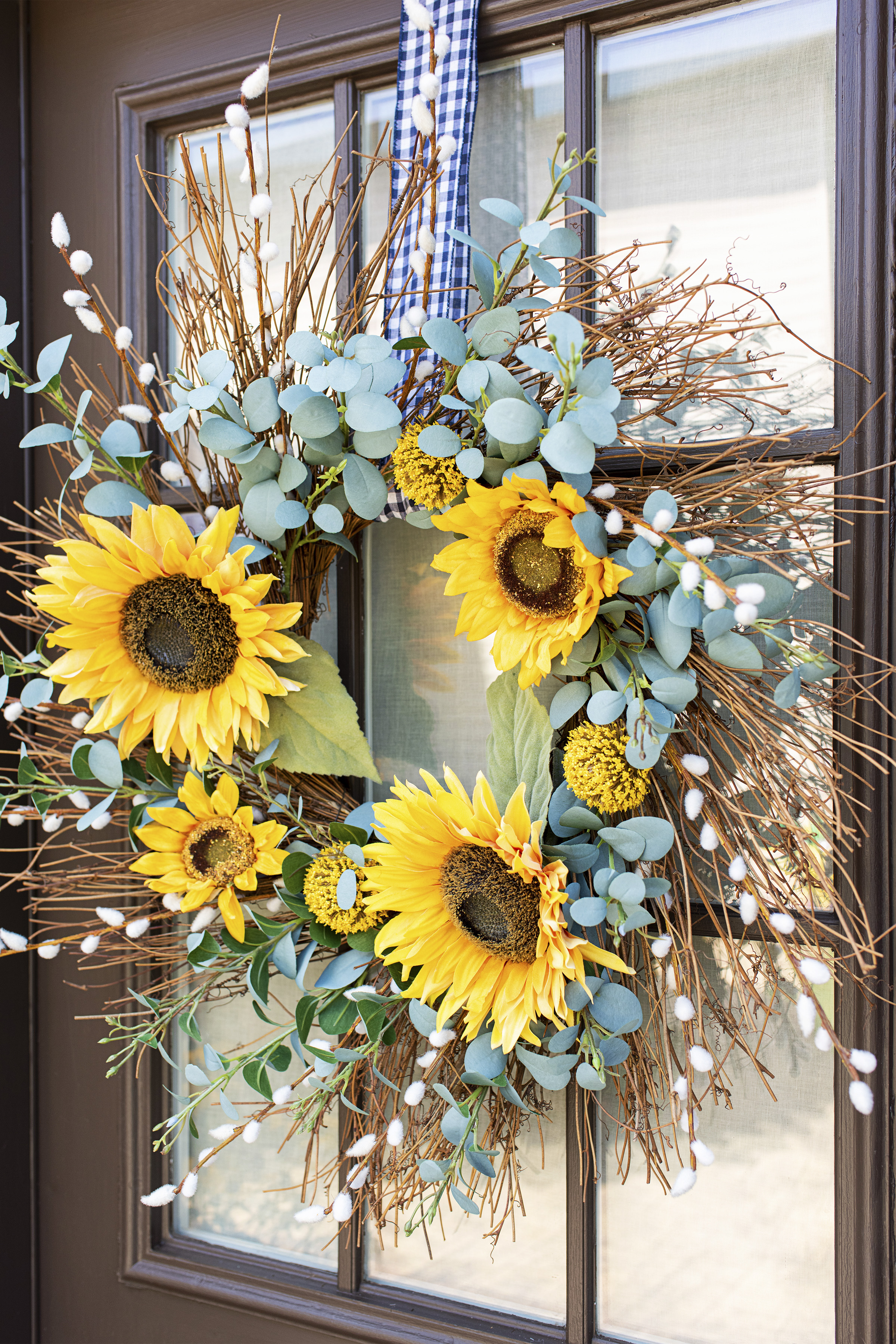 Summer Wreath Sunflowers Purse Bag Hanger Holder Hook