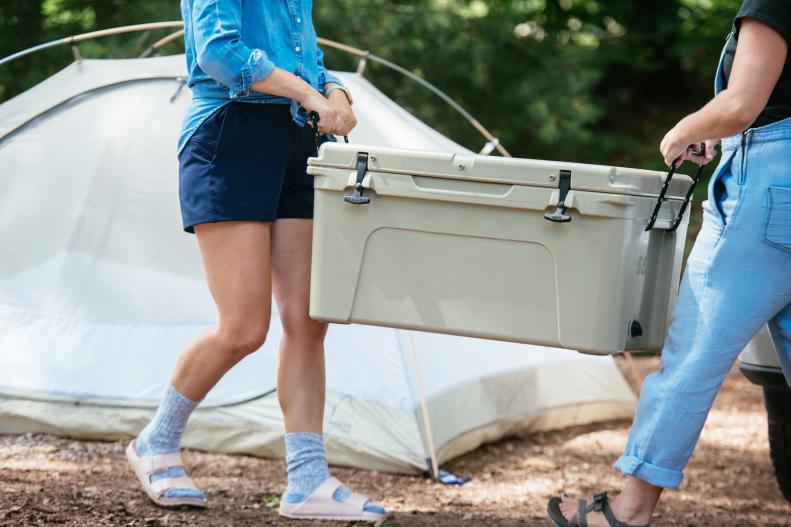 Carrying a Cooler to a Campsite 