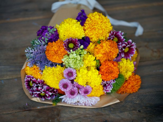 Marigold 'CoCo' in a Mixed Bouquet
