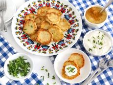 Oktoberfest wouldn’t be the same without golden kartoffelpuffer, otherwise known as German potato pancakes. We’ve miniaturized them for bite-sized finger food that's perfect for an Oktoberfest celebration. Serve the crispy mouthfuls with applesauce and sour cream for dipping.