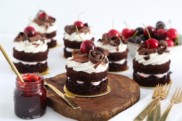Cherry Chocolate Mini Cakes - Emily Laurae