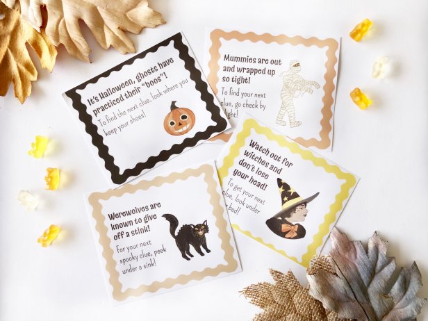 Banish boredom this Halloween with our free, printable Halloween scavenger hunt. Simply download and print the clues, then stash them around the house and let the not-too-scary fun begin.