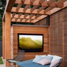 Pool Area Featuring Wooden Cabana