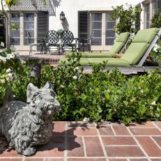 Rear Patio With Dog Statue