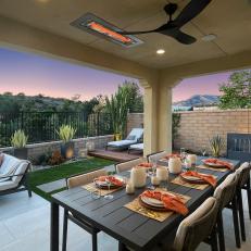 Outdoor Dining Area with Ceiling Heater