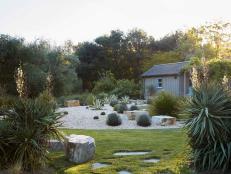 Drought Resistant Yard With Boulders