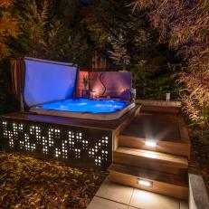 Hot Tub at Night With Cutouts