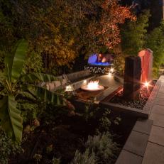 Backyard With Fire Pit Nook