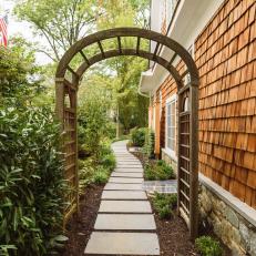 Arched Trellis and Paver Path