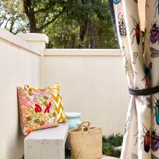 Eclectic Patio With Bug Curtain