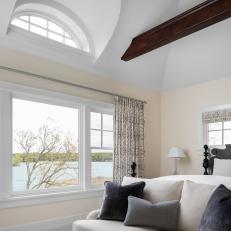Transitional Neutral Bedroom With Lake View