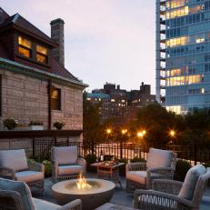 Rooftop Terrace With Fire Bowl
