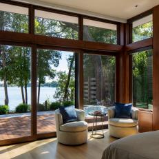 Neutral Modern Living Room and Lake